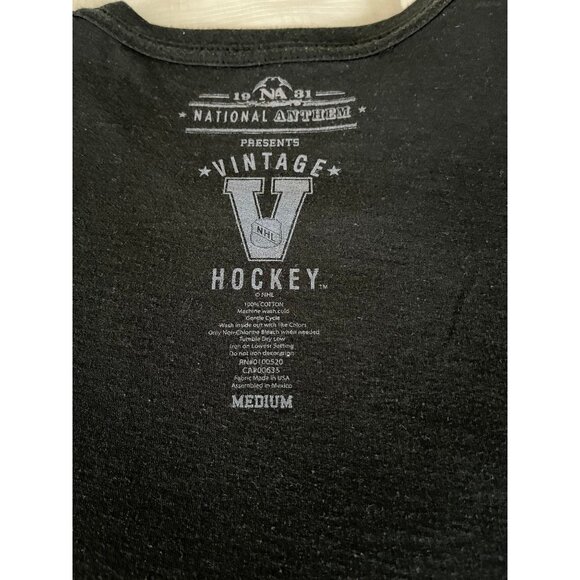 Vtg Women's Detroit Red Wings Hockey Black T-Shirt 1931 National Anthem Presents - Picture 4 of 8
